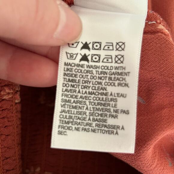 Lucky Brand Women's Ruffle Square Neck Cropped Floral Top L Large New - Picture 12 of 12